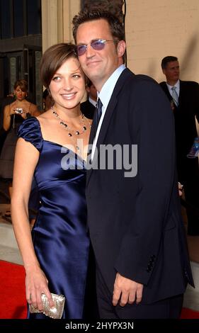 Matthew Perry and Rachel Dunn at the 2004 Primetime Creative Arts Emmy ...