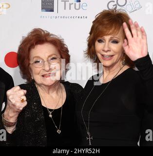 FILE PHOTO: Jacqueline McEntire, the mother of country music superstar Reba McEntire has passed away at 93 after a battle with cancer. Jacqueline Smith and Reba McEntire attend Muhammad Ali's 22nd Celebrity Fight Night held at the JW Marriott Desert Ridge Resort & Spa in Phoenix, AZ. on April 9, 2016 Stock Photo