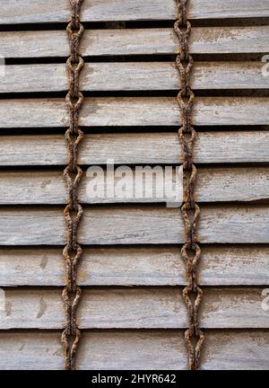 Old weathered wooden window blinds abstract Stock Photo