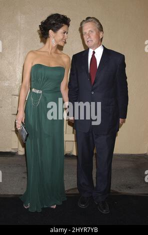 Catherine Zeta-Jones and Michael Douglas at the 3rd Annual 'A Fine Romance' Gala celebrating the love affair between Hollywood and Broadway to benefit the Motion Picture & Television Fund in Los Angeles. Stock Photo