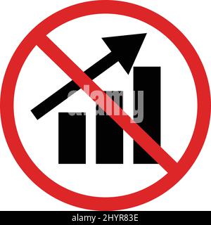 Bar chart and forbidden sign. Editable vector. Stock Vector