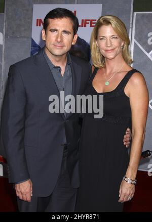 Steve Carell and wife Nancy Walls attend the 'Dan in Real Life' World Premiere held at the El Capitan Theatre in Hollywood. Stock Photo