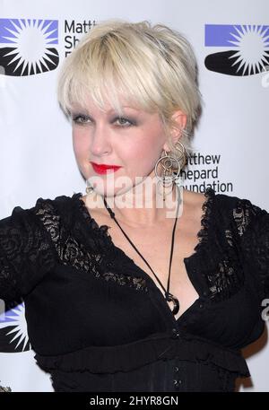 Cyndi Lauper attends the Matthew Shepard Foundation Honors held at the Wiltern Theatre in Los Angeles. Stock Photo