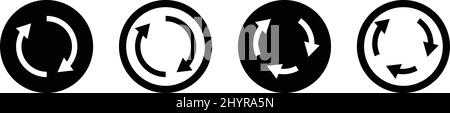 A set of rotating arrow icons. Recycle and refresh. Synchronization. Editable vector. Stock Vector