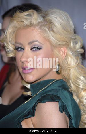 Christina Aguilera hosts the 'Rock The Vote' Nationwide Launch for the 2008 Elections held in the Kitson Courtyard in West Hollywood, CA. Stock Photo