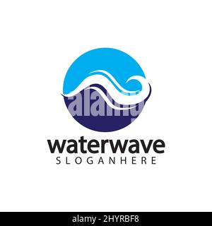 water wave logo design template Stock Vector