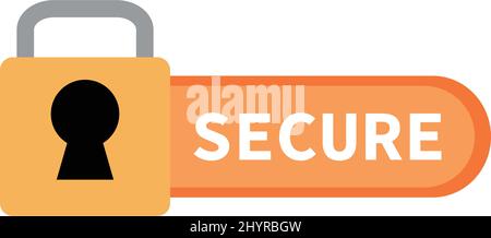 Padlock icon and secure logo. Security. Editable vector. Stock Vector