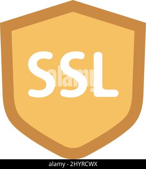 Shield icon with SSL written on it. Security icon. Editable vector. Stock Vector
