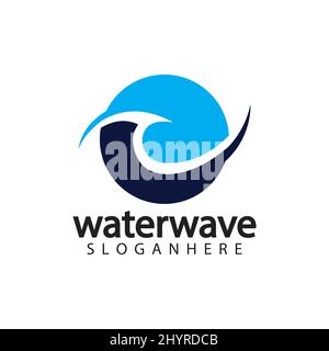 water wave logo design template Stock Vector