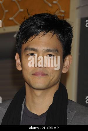 John Cho attends the premiere of 'The Air I Breathe' held at the ArcLight Cinemas in Los Angeles. Stock Photo