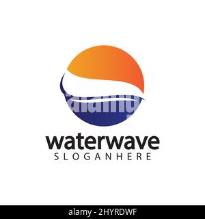 water wave logo design template Stock Vector