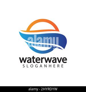 water wave logo design template Stock Vector