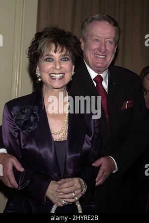 File photo dated 01/04/01 of Suzanne Pleshette and husband Tom Poston attending 'A Family Celebration 2001' held at The Regent Beverly Wilshire Hotel in Beverly Hills, CA. American actress Suzanne Pleshette has died aged 70, on the evening of January 19, 2008 of respiratory failure at her Los Angeles home. Stock Photo