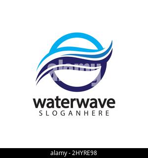 water wave logo design template Stock Vector