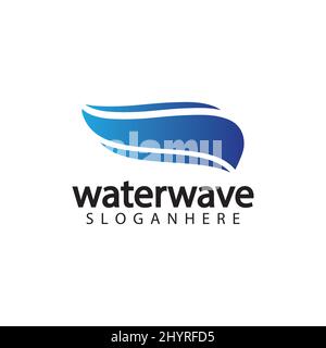 water wave logo design template Stock Vector