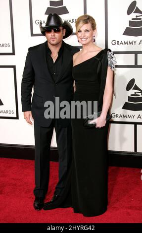 Tim McgRaw and Faith Hill attend the 50th Annual GRAMMY Awards held at Staples Centre in Los Angeles, CA. Stock Photo
