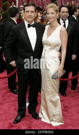 Steve Carell and wife Nancy Walls arrive at the 80th Annual Academy Awards (oscars) in Hollywood, California. Stock Photo