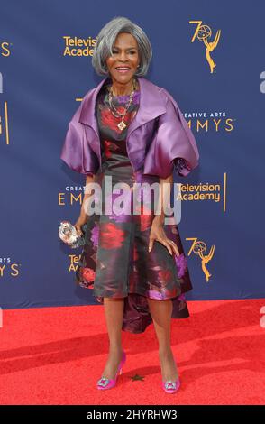 FILE PHOTO: Stage and screen award winning actress Cicely Tyson, has died at the age of 96 today, January 28, 2021. Cicely Tyson arrives at the 70th Primetime Creative Arts Emmy Awards held at Microsoft Theatre L.A. Live on September 8, 2018 in Los Angeles, Ca. Stock Photo