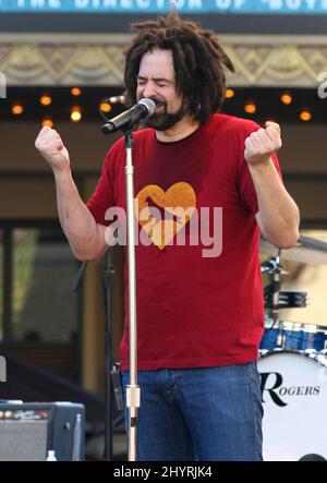 Adam Duritz of Counting Crows live in concert at the Apple Store in Los Angeles. Stock Photo