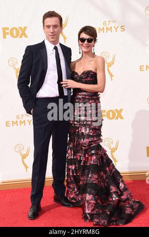 FILE PHOTO: Helen McCrory the English actress and wife of actor Damian Lewis has passed away at the age of 52 after a battle with cancer. September 20, 2015 Los Angeles, Ca. Damian Lewis and Helen McCrory 67th Annual Primetime Emmy Awards held at the Microsoft Theatre Stock Photo