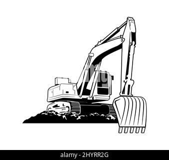 Crawler Excavator Modern Flat Vector Illustration Stock Vector