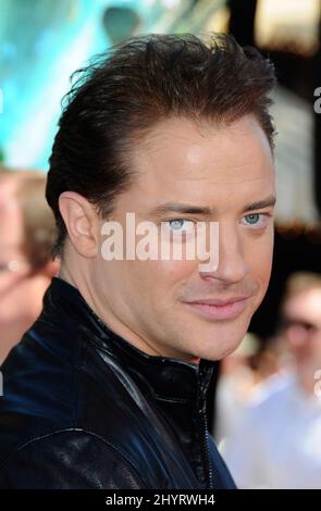 Brendan Fraser attends the world premiere of 'Journey to the Center of the Earth' at the Mann Village Theatre, Westwood. Stock Photo