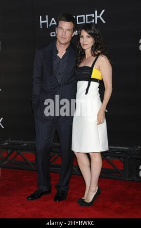 Jason Bateman and wife Amanda Anka attending the Hancock premiere at Grauman's Chinese Theatre, Los Angeles. Stock Photo