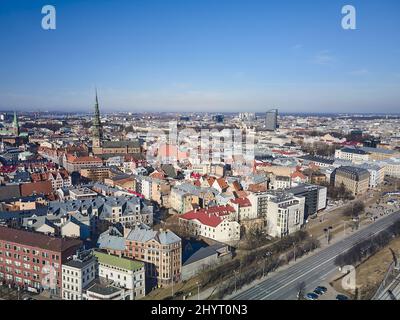 Riga city center aerial view Stock Photo - Alamy