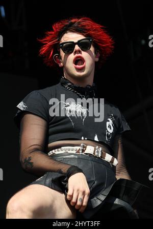 Yungblud performing at the daytime concerts during the 2021 iHeartRadio Music Festival held at Area 15 on September 18, 2021 in Las Vegas, NV. Stock Photo