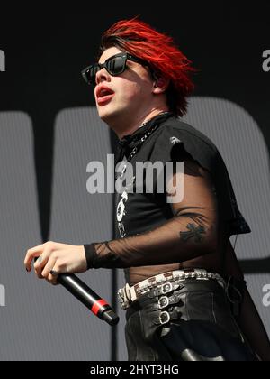 Yungblud performing at the daytime concerts during the 2021 iHeartRadio Music Festival held at Area 15 on September 18, 2021 in Las Vegas, NV. Stock Photo