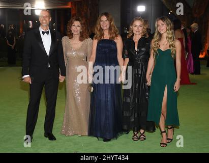 Edoardo Ponti, Sophia Loren, Sasha Alexander at the Academy Museum of Motion Pictures opening Gala honoring Haile Gerima and Sophia Loren on September 25, 2021 in Los Angeles, CA. Stock Photo