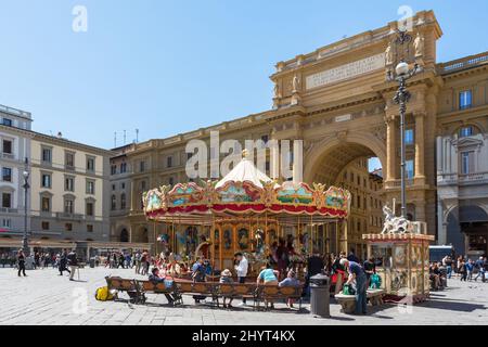 Carousel at the Piazza della Repubblica in Florence Stock Photo