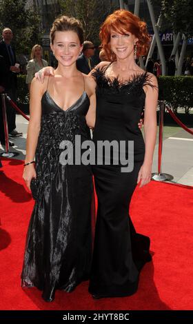 Olesya Rulin and Kathy Griffin arriving at the 60th Primetime Creative Arts Emmy Awards held at the Nokia Theatre, Los Angeles. Stock Photo