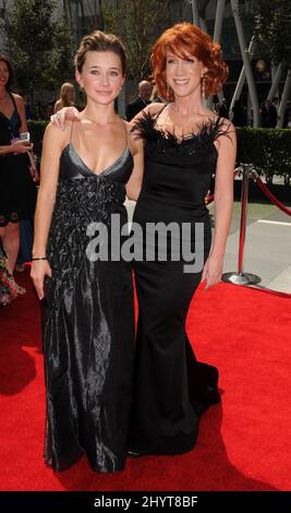 Olesya Rulin and Kathy Griffin arriving at the 60th Primetime Creative Arts Emmy Awards held at the Nokia Theatre, Los Angeles. Stock Photo