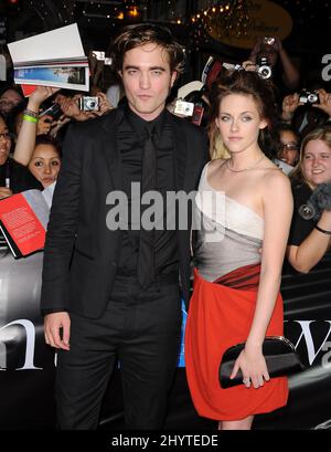 Robert Pattinson and Kristen Stewart attending 'Twilight' Los Angeles Premiere. Stock Photo