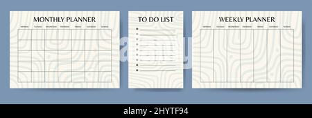 Business organizer paper sheets. Planners and to-do list abstraction template set Stock Vector