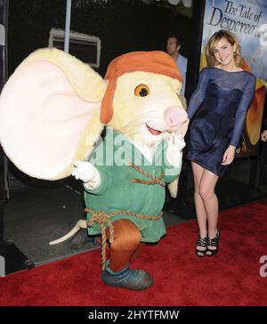 Emma Watson arrives for the Tale of Despereaux, film premiere at the ArcLight Theatre, Hollywood, California. Stock Photo