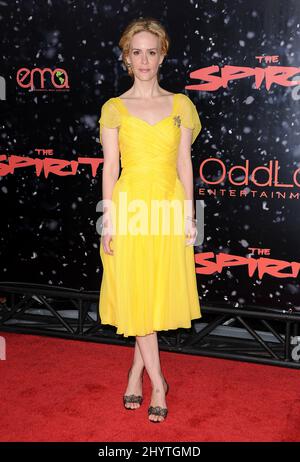 Sarah Paulson attends 'The Spirit' Los Angeles premiere held at Grauman's Chinese Theatre in Hollywood. Stock Photo