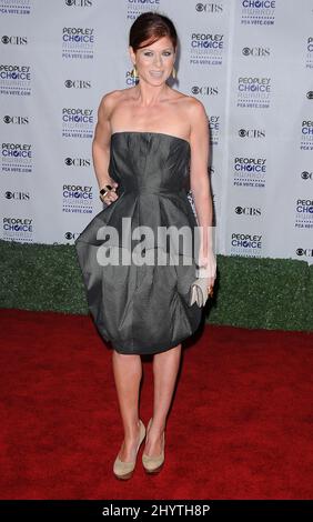 Debra Messing attending the 35th Annual People's Choice Awards, held at the Shrine Auditorium, Los Angeles. Stock Photo