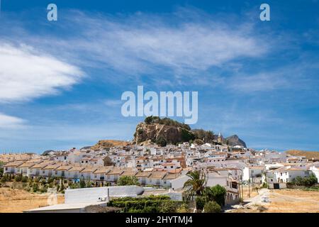 View of beautiful city of Ardales , situated in south of Spain, Andalucia. Travel destination for El Caminito del Rey (The King's Little Path)  walkwa Stock Photo