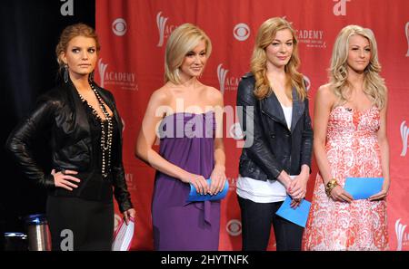 Jessica Simpson, Kellie Pickler, LeAnn Rimes and Julianne Hough attend the 44th Annual Academy of Country Music Awards Nominations held at the Country Music Hall of Fame in Nashville, Tennessee, USA. Stock Photo