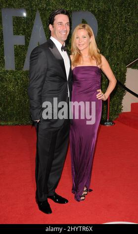 Jon Hamm and Jennifer Westfeldt attending the Vanity Fair Oscar Party 2009, held at the Sunset Tower Hotel, Los Angeles. Stock Photo