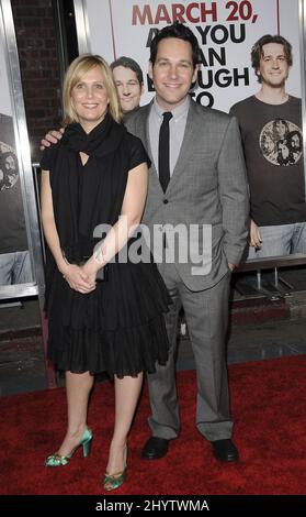 Paul Rudd and wife Julie Yaeger attend the premiere of 'I Love You, Man' held at the Mann's Village Theater in Westwood, Los Angeles. Stock Photo