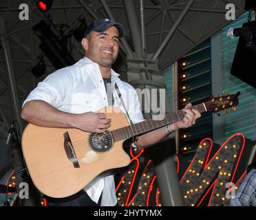 Matt Stillwell performs at ACM Weekend on Fremont Street Experience with New Artist Winners in Downtown Las Vegas. Stock Photo