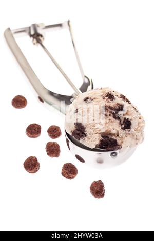 Scoop of Cookies and Ice Cream with Cookie from Above Isolated on White  Background Stock Photo - Image of black, genuine: 151482520