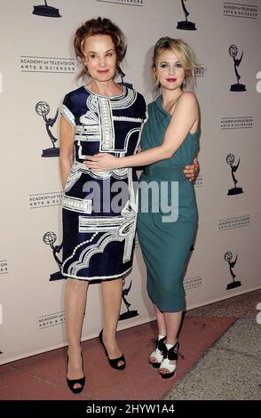 Jessica Lange and Drew Barrymore at the 'Inside Grey Gardens' event, presented by the Academy of Television Arts & Sciences, held at Leonard H. Goldenson Theatre, Los Angeles, USA Stock Photo