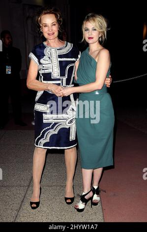 Jessica Lange and Drew Barrymore at the 'Inside Grey Gardens' event, presented by the Academy of Television Arts & Sciences, held at Leonard H. Goldenson Theatre, Los Angeles, USA Stock Photo