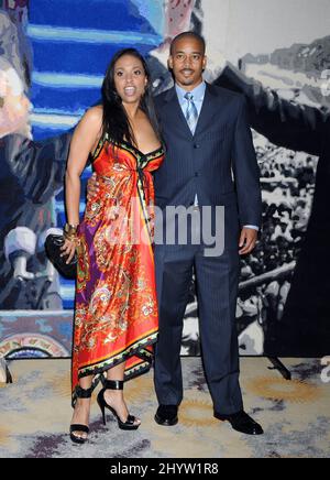 Jazsmin Lewis and husband at The Jenesse Silver Rose Gala 2009, Beverly