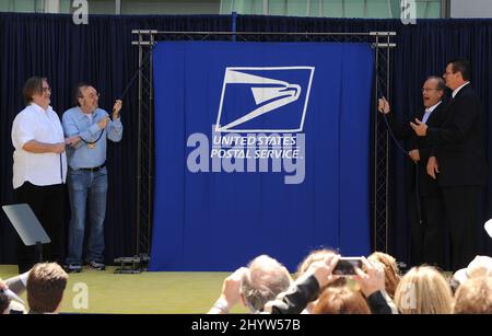 Matt Groening, James Brooks and Kelsey Grammer at 'The Simpsons' Stamp Dedication Ceremony held at Fox Studio, Los Angeles Stock Photo