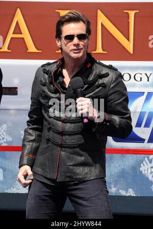 Jim Carrey at a Press Conference for Disney's Christmas Carol held at Union Station, Los Angeles, USA Stock Photo